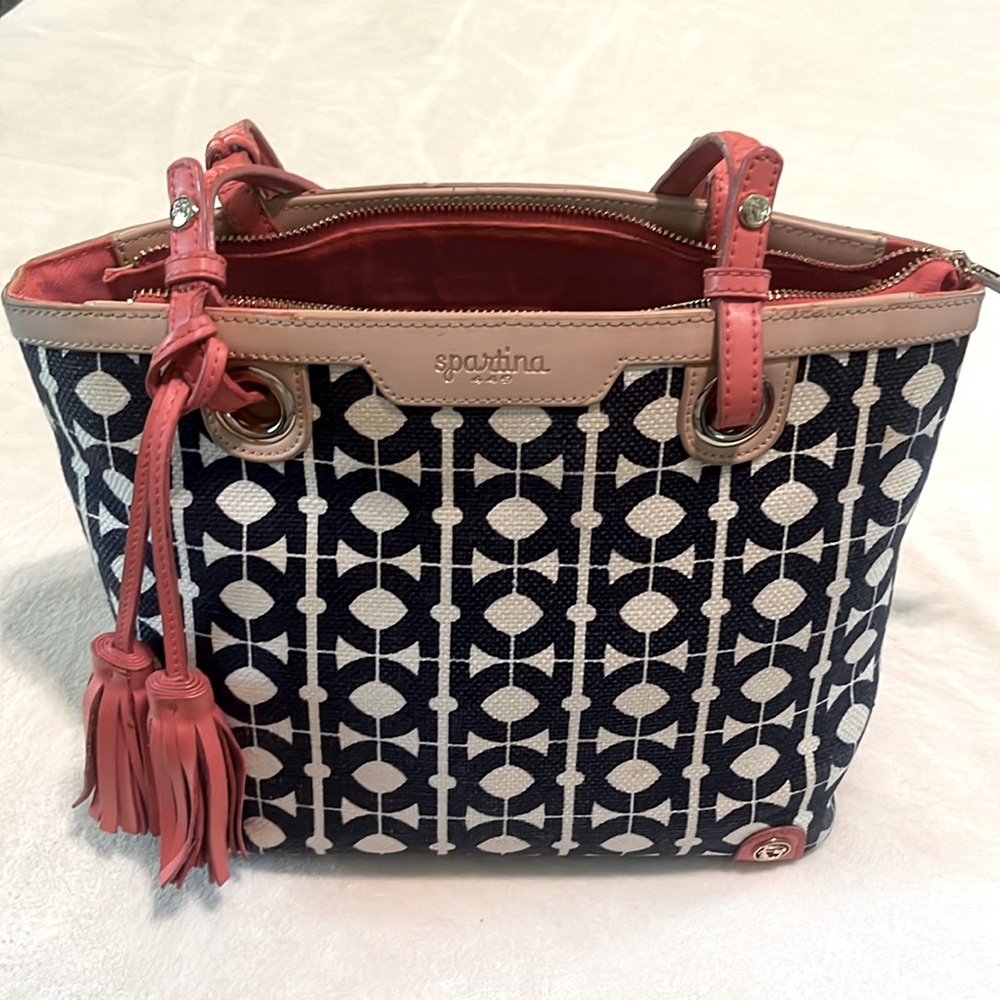 Spartina 449 Daufuskia Island Natural Linen Leather Handbag